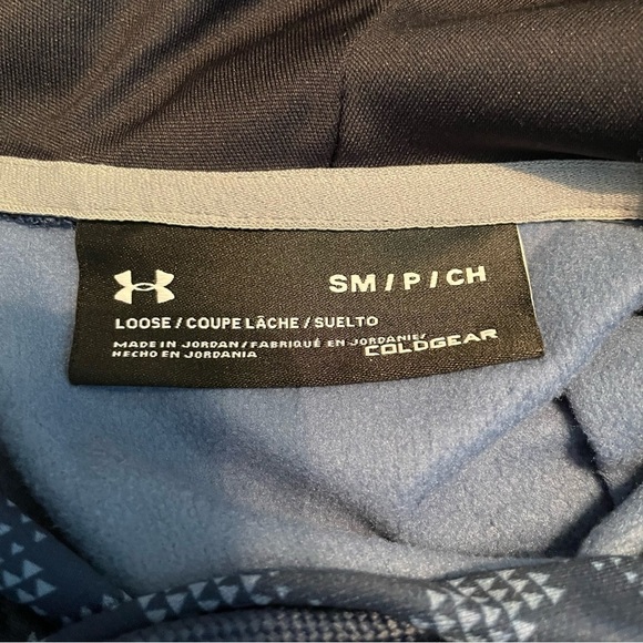 Under Armour Unisex Multi Blue Toned Camo Hoodie with Kangaroo Pocket - Picture 10 of 14